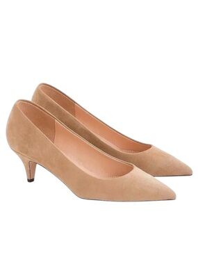 NWOB J.Crew Dulci Suede Kitten Heels In Kraft Brown - Size 8.5